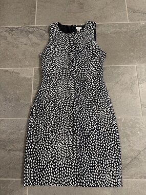 J. Crew Navy Blue and White Dot Sleeveless Dress